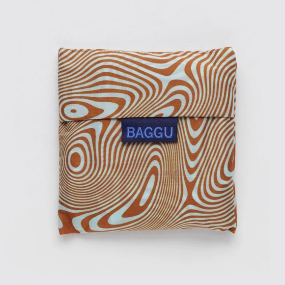 BAGGU Handbags - NWT BAGGU Standard Printed Reusable Tote Trippy Swirl Pool